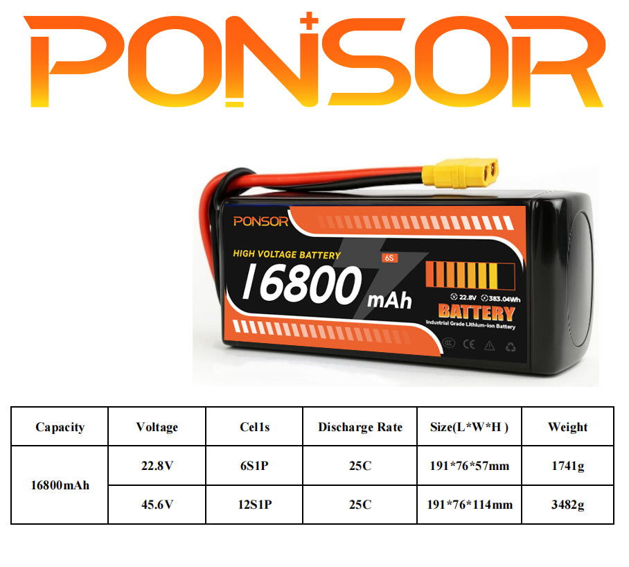 Drone battery BMS 16800mAh semi-solid battery