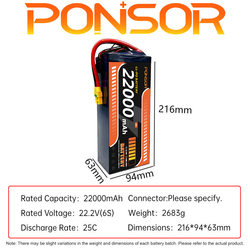 6S/12S 22000mAh Solid-state lithium battery pack