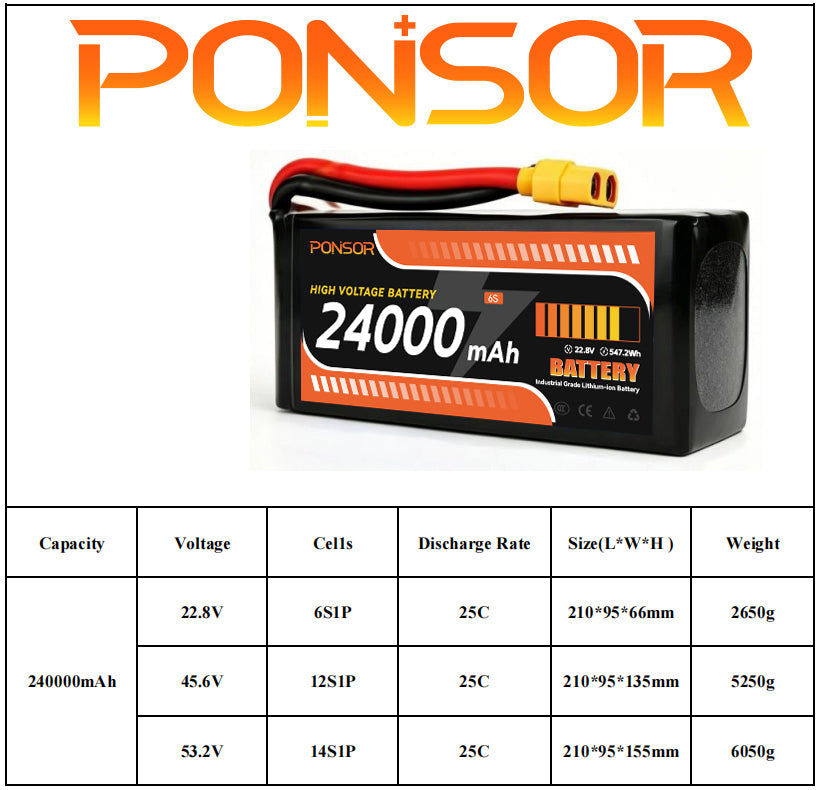 Drone battery BMS 24000mAh semi-solid battery